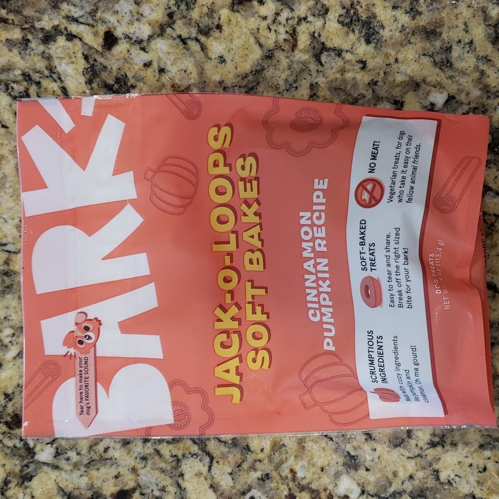 Bark Dog treats, cinnamon and pumpkin